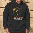 Total Solar Eclipse 2024 Arkansas Cat Lover Wearing Glasses Hoodie Lifestyle