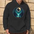 Total Solar Eclipse Apirl 08 2024 With Wolf Graphic Hoodie Lifestyle