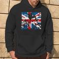 Uk Flag Anarchy Symbol Punk Rocker In 80'S Retro Hoodie Lifestyle