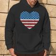 Usa Flag Heart 4Th July Red White Blue Stars Stripes Hoodie Lifestyle