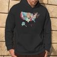 Usa Map With States Names United States Us Hoodie Lifestyle