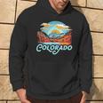 Vintage 80'S Colorado Maroon Bells Retro Mountains Graphic Hoodie Lifestyle