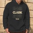 Vintage Clark Iowa Repeating Text Hoodie Lifestyle