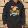 Vintage Colorado Flag Maroon Bells Retro Mountains Graphic Hoodie Lifestyle