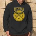 Vintage Michigan Lacrosse Distressed Lax Hoodie Lifestyle