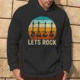 Vintage Retro Lets Rock Rock And Roll Guitar Music Hoodie Lifestyle