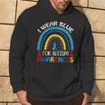 I Wear Blue For Autism Awareness Ribbon Autistic Warrior Hoodie Lifestyle