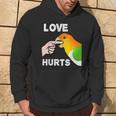 White Bellied Caique Parrot Love Hurts Hoodie Lifestyle