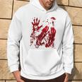 Bloody Red Hands Blood Splatter Zombie Outbreak Graphic Hoodie Lifestyle