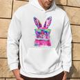 Bunny Face With Tie Dye Glasses Happy Easter Day Boy Kid Hoodie Lifestyle