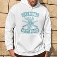 Eat More Fast Food Lustiger Hirsch Jagd Papa Witz Raglan Kapuzenpullover Lebensstil