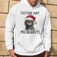 Christmas Cat Santa Hat Festive Hat Me Regret Hoodie Lifestyle