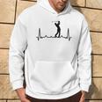 Golfspieler-Herzschlag-Motiv Hoodie, Weiß für Golffans Lebensstil