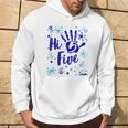 Hi Five Boy 5 Years Old Blue Fête D'anniversaire De Famille Sweat à capuche Lifestyle