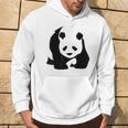 Panda Bear Lovers Minimalist Black And White China Wildlife Hoodie Lifestyle