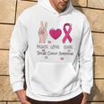 Peace Love Cure Breast Cancer Awareness Pink Ribbon 2023 Hoodie Lifestyle