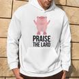 Praise The Lard Pig Love Pork Bbq Praise Hands Hoodie Lifestyle