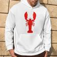 Rotes Hummer-Design Herren Hoodie in Weiß, Lustiges Meeresfrüchte Tee Lebensstil