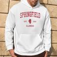 Springfield Illinois Il Vintage Sports Red Print Hoodie Lifestyle