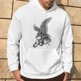View Back Print Idle Fury The Great Fight Eagle Snake Tattoo Hoodie Lifestyle