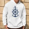 Vintage Distressed Sail Boating Nautical Grungy Navy Anchor Hoodie Lifestyle