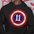 11 Year Old 11Th Birthday Party Distressed Captain Sheild Hoodie Unique Gifts