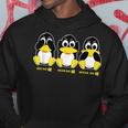 3 Linux Penguins Hörre Sehen Sprechen Kein Win Informatiker Hoodie Lustige Geschenke