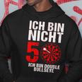 50 Geburtstag Geschenk Lustiges Dart Spruch Double Bullseye Hoodie Lustige Geschenke