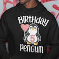 5Th Birthday Penguin 5 Year Old Birthday Hoodie Unique Gifts