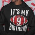 9 Years Old American Football 9Th Birthday Boy Retro Style Hoodie Funny Gifts