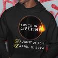 America Solar Eclipse 2024 Totality Twice In A Lifetime Hoodie Unique Gifts