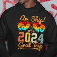 Aw Ship It's A Grad Trip 2024 Vintage Graduation Cruise 2024 Hoodie Personalized Gifts