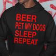 Beer Pet Dogs Sleep Repeat Red LDogLove Hoodie Unique Gifts