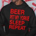 Beer Pet Yorkie Sleep Repeat Red LDogLove Hoodie Unique Gifts