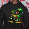 Black African American Leprechaun Saint Patrick's Day Hoodie Personalized Gifts