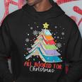 All Booked For Christmas Tree Lights Book Xmas Hoodie Funny Gifts