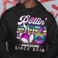 Bowling Party Rollin' 6 Awesome 2018 6Th Birthday Girls Hoodie Personalized Gifts