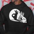 Bunny Rabbit Ok Okay Shadow Hand Gesture Sign Circle Game Hoodie Unique Gifts