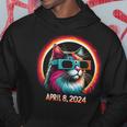 Cat In Eclipse Glasses Totality 2024 Total Solar Eclipse Hoodie Funny Gifts