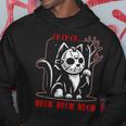 Graphic Cat Animal Horror Movie Cute Kitten Meow Hoodie Funny Gifts