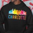 Charlotte North Carolina Watercolor Skyline Souvenir Hoodie Unique Gifts