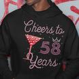 Cheers To 58 Years 58Th Birthday 58 Years Old Bday Hoodie Unique Gifts