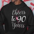 Cheers To 90 Years 90Th Birthday Hoodie Unique Gifts