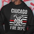 Chicago Illinois Fire Department Thin Red Line Fireman Hoodie Funny Gifts