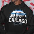 Chicago Illinois Flag Vintage Skyline Women Hoodie Unique Gifts