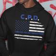 Chicago Police Officer American Flag Thin Blue Line Hoodie Unique Gifts