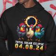 Chicken With Sunglasses Watching Total Solar Eclipse 2024 Hoodie Unique Gifts