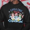 Chillin With My Snowmies Santa Snowman Ugly Christmas Hoodie Funny Gifts