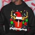 Christmas Football Santa Hat Sports Xmas Team Lovers Holiday Hoodie Funny Gifts