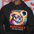Colorful Bulldog Total Solar Eclipse 2024 Kentucky Hoodie Funny Gifts
